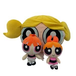 Powerpuff Girls Plush Toys Preowned Stuffed LOT Bubbles Face Pillow Blossom